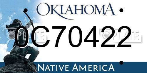 0C70422 Oklahoma License Plate