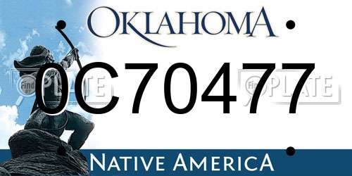 0C70477 Oklahoma License Plate