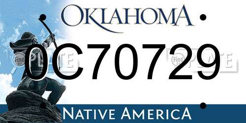 0C70729 Oklahoma License Plate