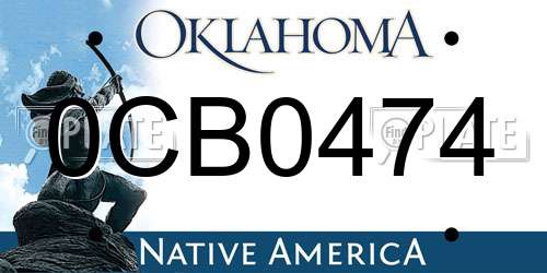 0CB0474 Oklahoma License Plate