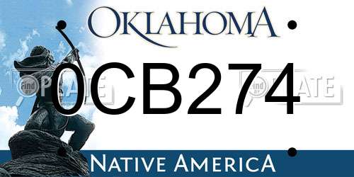 0CB274 Oklahoma License Plate
