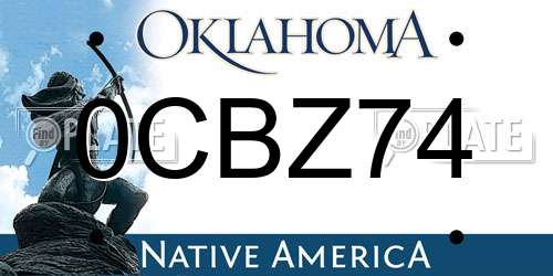0CBZ74 Oklahoma License Plate