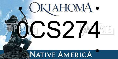 0CS274 Oklahoma License Plate