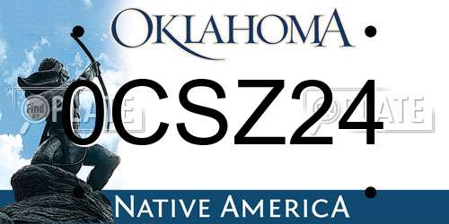 0CSZ24 Oklahoma License Plate