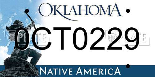 0CT0229 Oklahoma License Plate