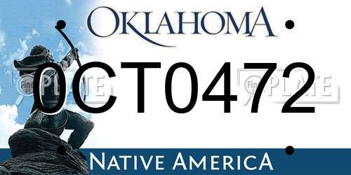 0CT0472 Oklahoma License Plate