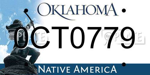 0CT0779 Oklahoma License Plate