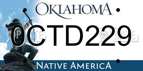 0CTD229 Oklahoma License Plate