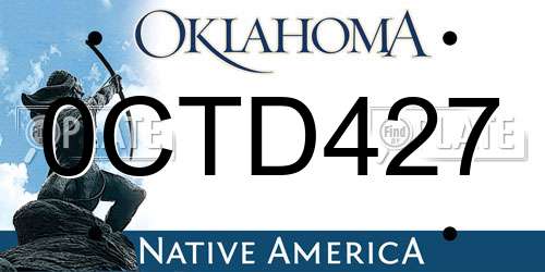 0CTD427 Oklahoma License Plate