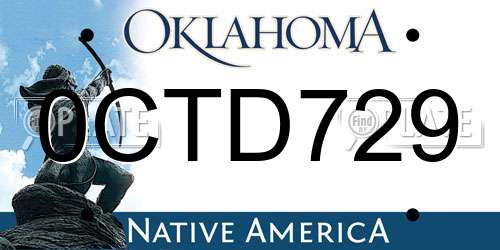 0CTD729 Oklahoma License Plate