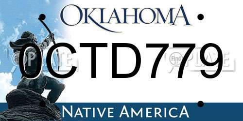 0CTD779 Oklahoma License Plate
