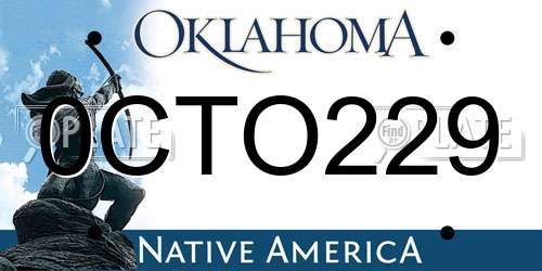 0CTO229 Oklahoma License Plate