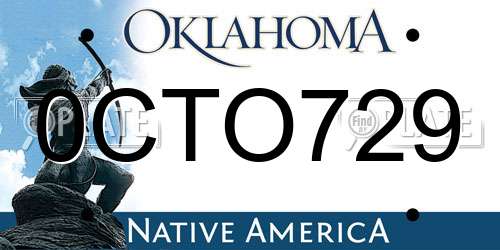 0CTO729 Oklahoma License Plate