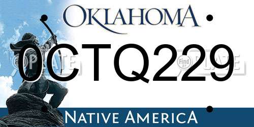 0CTQ229 Oklahoma License Plate