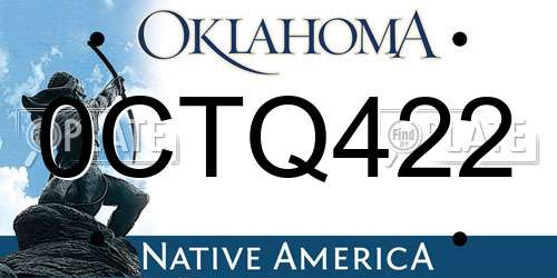 0CTQ422 Oklahoma License Plate