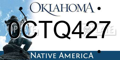 0CTQ427 Oklahoma License Plate