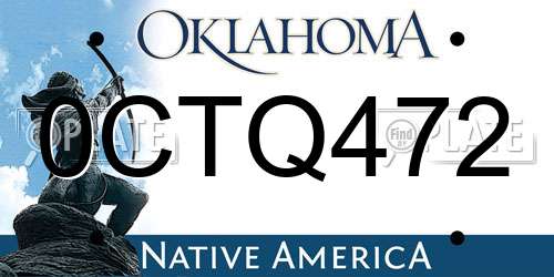 0CTQ472 Oklahoma License Plate