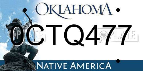 0CTQ477 Oklahoma License Plate
