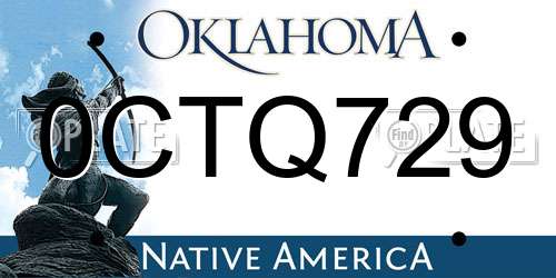 0CTQ729 Oklahoma License Plate