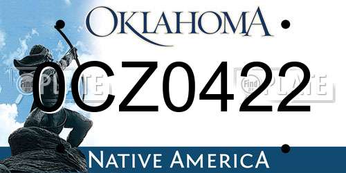 0CZ0422 Oklahoma License Plate