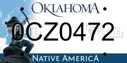 0CZ0472 Oklahoma License Plate