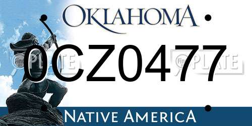 0CZ0477 Oklahoma License Plate