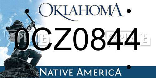 0CZ0844 Oklahoma License Plate