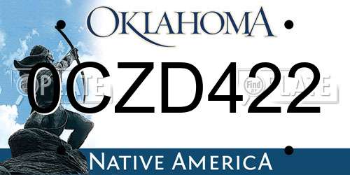 0CZD422 Oklahoma License Plate