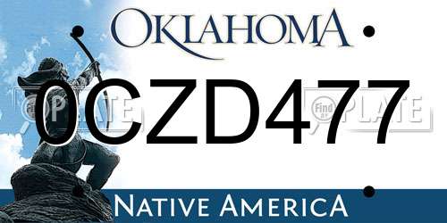 0CZD477 Oklahoma License Plate