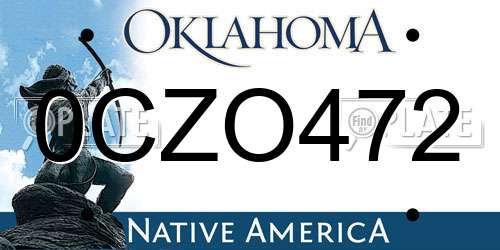 0CZO472 Oklahoma License Plate