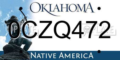 0CZQ472 Oklahoma License Plate