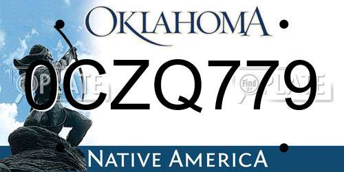 0CZQ779 Oklahoma License Plate