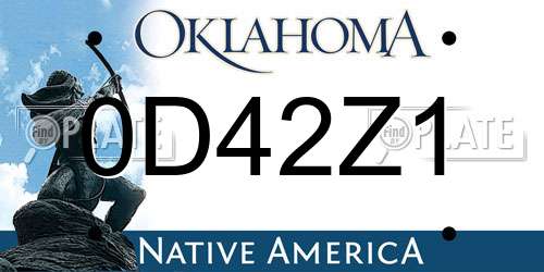 0D42Z1 Oklahoma License Plate