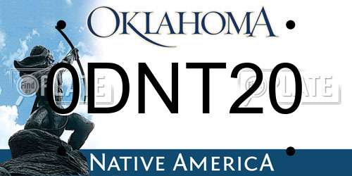 0DNT20 Oklahoma License Plate