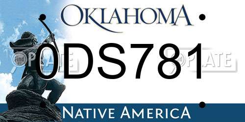 0DS781 Oklahoma License Plate