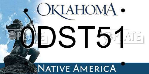 0DST51 Oklahoma License Plate