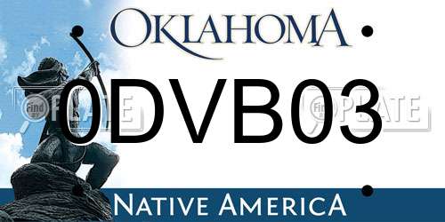 0DVB03 Oklahoma License Plate