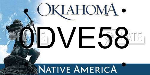 0DVE58 Oklahoma License Plate