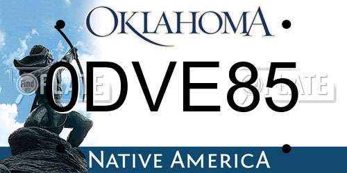 0DVE85 Oklahoma License Plate
