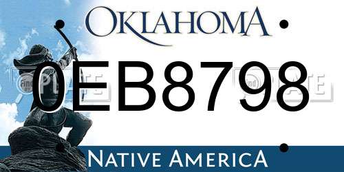 0EB8798 Oklahoma License Plate