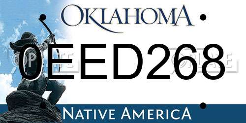 0EED268 Oklahoma License Plate