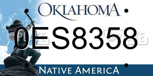 0ES8358 Oklahoma License Plate