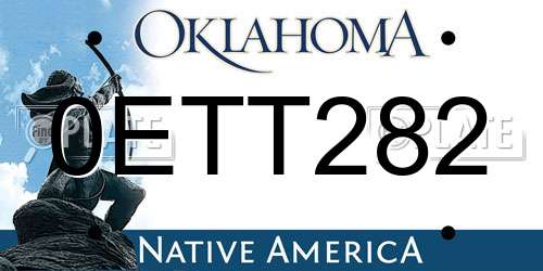 0ETT282 Oklahoma License Plate