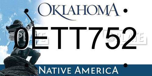 0ETT752 Oklahoma License Plate