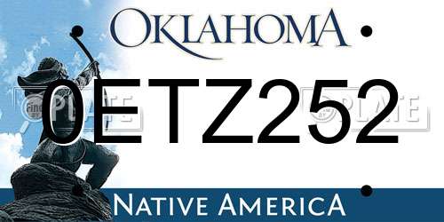0ETZ252 Oklahoma License Plate
