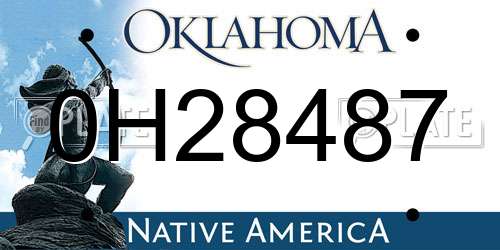 0H28487 Oklahoma License Plate