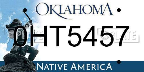 0HT5457 Oklahoma License Plate
