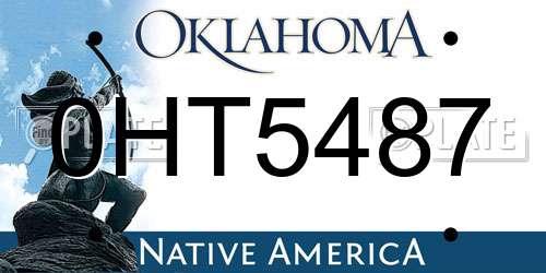 0HT5487 Oklahoma License Plate