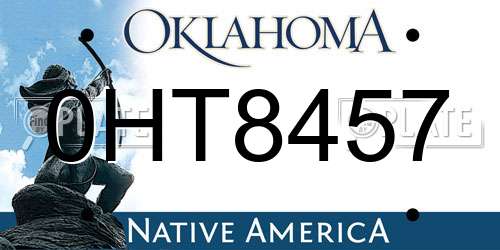 0HT8457 Oklahoma License Plate