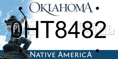0HT8482 Oklahoma License Plate